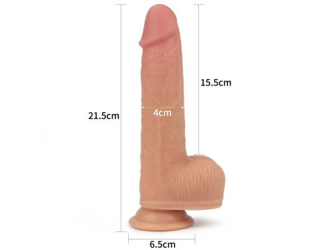 8.5"" Dual layered Silicone Rotating Nature Cock Anthony