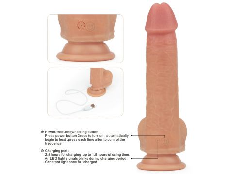 8.5"" Dual layered Silicone Rotating Nature Cock Anthony - 2