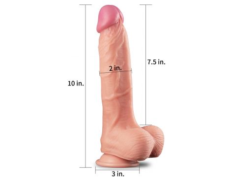 10"" Dual Layer Platinum Silicone Cock - 2