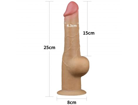 Dildo realistyczne dwuwarstwowe silikonowe z uchwytem Lovetoy 25cm - 2