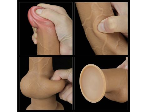 Dildo realistyczne dwuwarstwowe silikonowe z uchwytem Lovetoy 25cm - 6