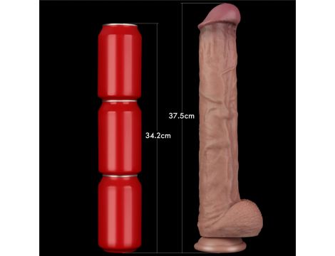 14.5'' Dual Layered Bendable Silicone Cock XXL(Flesh) - 14