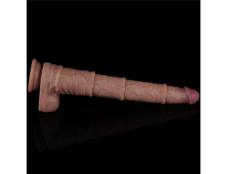 16'' Dual Layered Bendable Silicone Cock XXL(Flesh) - 11