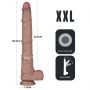 16'' Dual Layered Bendable Silicone Cock XXL(Flesh) - 4