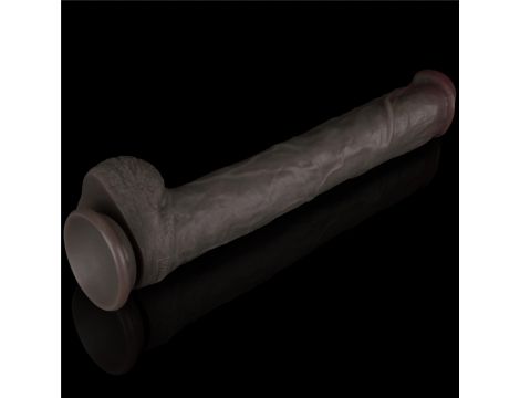 14.5'' Dual Layered Bendable Silicone Cock XXL(Black) - 16