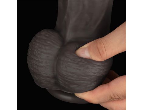 14.5'' Dual Layered Bendable Silicone Cock XXL(Black) - 11