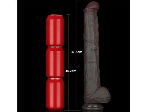 14.5'' Dual Layered Bendable Silicone Cock XXL(Black) - 13