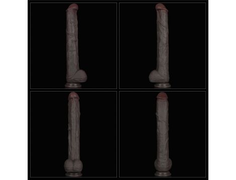 14.5'' Dual Layered Bendable Silicone Cock XXL(Black) - 14