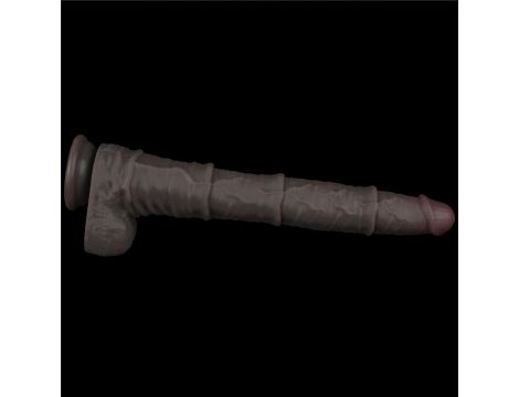 16'' Dual Layered Bendable Silicone Cock XXL(Black) - 7