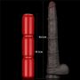 16'' Dual Layered Bendable Silicone Cock XXL(Black) - 17
