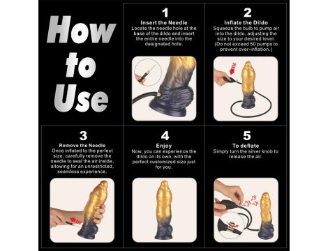 10'' Dual Density Silicone Inflatable Dildo - 14