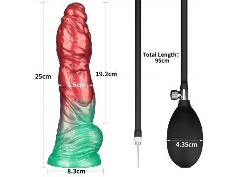 10'' Dual Density Silicone Inflatable Dildo - 4