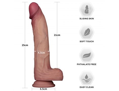 10'' Sliding Skin Pro II Dual Layer Silicone Dong - 3