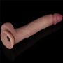 10" Vibrating Sliding Skin Pro II Dual Layer Silicone Dong - 12