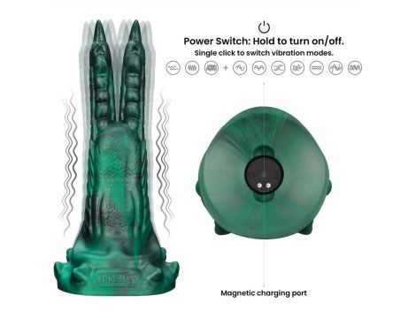 Dildo wibrujące podwójne pazury silikonowe Lovetoy 19 cm - 11