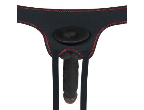 Vibrating Easy Strapon Set 7.5'' Black - 7