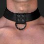 Bondage Fetish Black Matt Collar With Leash - 3