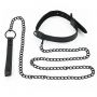 Bondage Fetish Black Matt Collar With Leash - 6