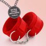 TOUGH LOVE VELCRO HANDCUFFS WITH EXTRA 40CM CHAIN CRUSHIOUS RED - 4