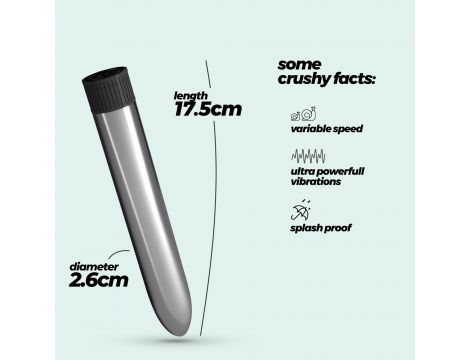 Wibrator klasyczny Crushious srebrny 17,5 cm - 7