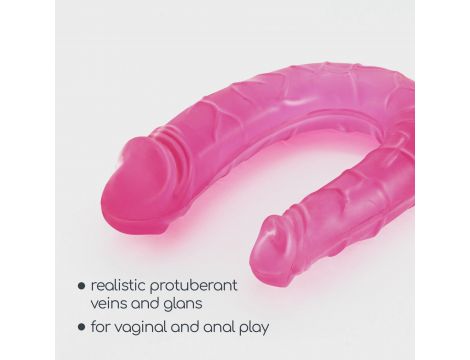 Podwójne dildo Crushious Deep Diver różowe z lubrykantem 50 ml - 7