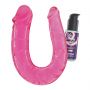 Podwójne dildo Crushious Deep Diver różowe z lubrykantem 50 ml - 2