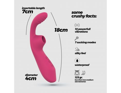 Wibrator punktu G ssący Crushious Cyrano silikonowy USB 18cm - 8