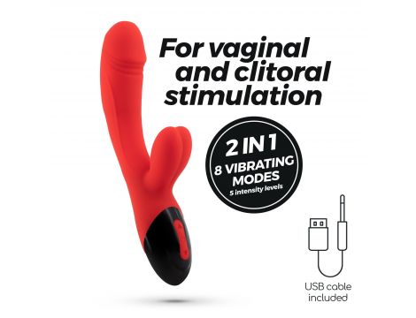 Wibrator króliczek Crushious Dare Dong silikonowy USB 20 cm - 2