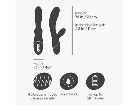 Wibrator króliczek Crushious Dare Dong silikonowy USB 20 cm - 8