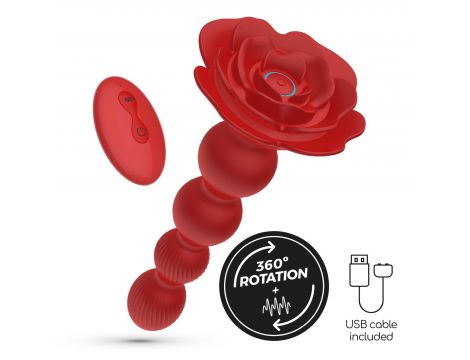 Korek analny wirujący Crushious Rosaline z pilotem silikonowy 19cm - 3