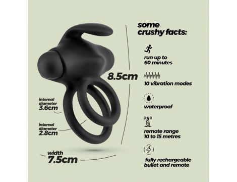 Pierścień wibrujący Thumper Crushious podwójny z pilotem USB - 8