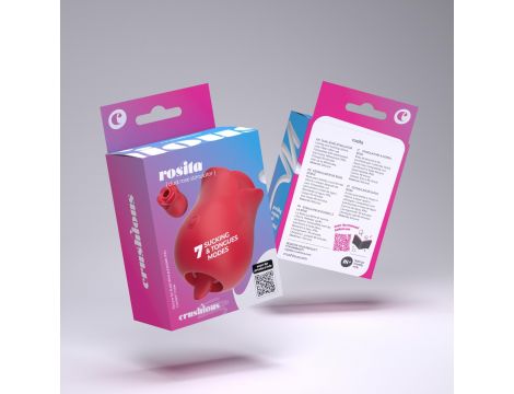 Stymulator łechtaczki z językiem Crushious Rosita silikonowy USB 6 cm - 8