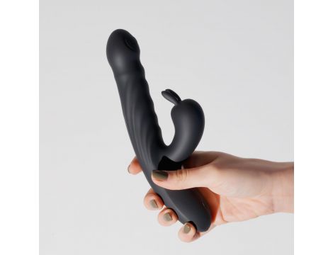 Wibrator króliczek Crushious Lapin silikonowy czarny USB 21,5 cm - 8