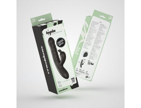 Wibrator króliczek Crushious Lapin silikonowy czarny USB 21,5 cm - 9