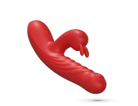 Wibrator króliczek Crushious Lapin posuwisty czerwony USB - 7