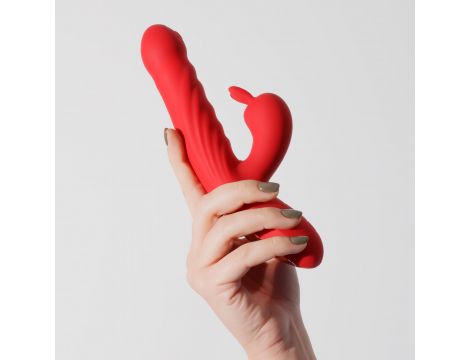 Wibrator króliczek Crushious Lapin posuwisty czerwony USB - 5