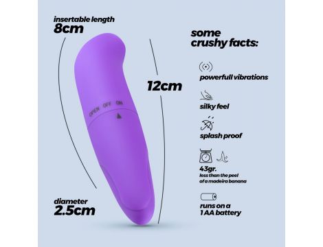 Mini wibrator punktu G Crushious GFinder fioletowy 12cm - 6