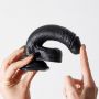 Dildo realistyczne Crushious Inviktus silikonowe czarne 19 cm - 11