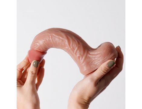 Dildo realistyczne Crushious Inviktus płynny silikon 22 cm cielisty - 5