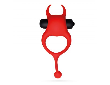 Pierścień erekcyjny wibrujący Daemon Crushious czerwony silikonowy 12,5 cm - 2