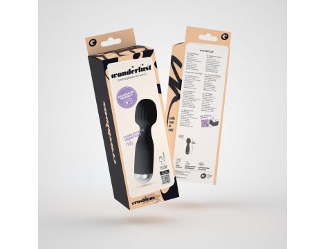 Mini wibrator wand Crushious Wanderlust czarny USB 15 cm - 8