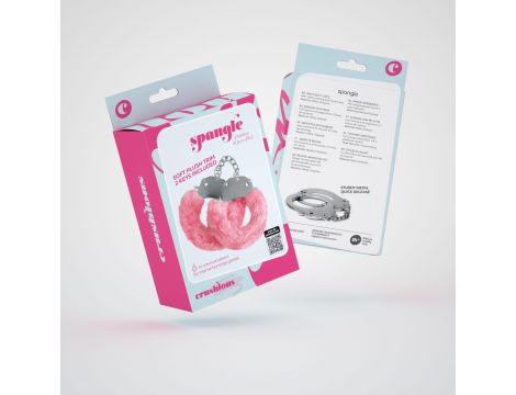 CRUSHIOUS SPANGLE METAL HANDCUFFS WITH PLUSH IN PINK - 6