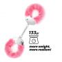 CRUSHIOUS SPANGLE METAL HANDCUFFS WITH PLUSH IN PINK - 3