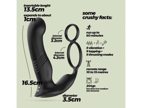 Masażer prostaty Crushious Erixos z pilotem silikonowy 16,5 cm - 7