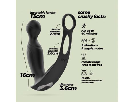 Masażer prostaty Crushious Flamma z pilotem 16 cm - 6