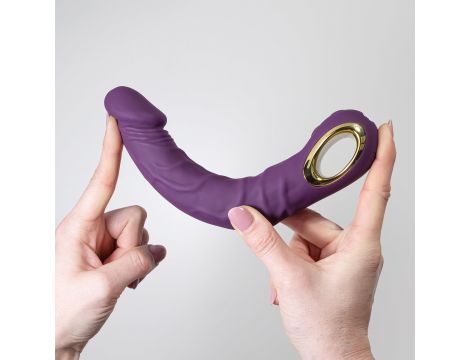 Wibrator realistyczny Crushious Magnus Bend giętki fioletowy USB 22 5 cm - 3
