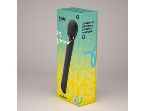 Różdżkowy masażer Crushious Holly silikonowy czarny USB 30 cm - 12