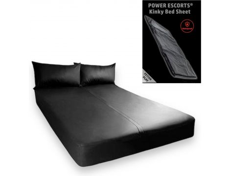 Prześcieradło kinky Power Escorts czarne wodoodporne 160 227 cm - 2