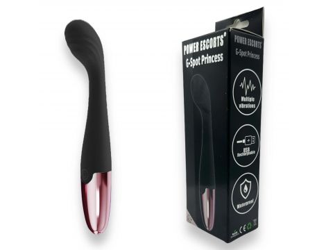 Wibrator punktu G Power Escorts silikonowy czarny USB 18 cm - 2