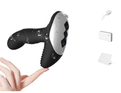 Masażer prostaty silikonowy Luxury Play USB 7 trybów podgrzewany czarny - 4